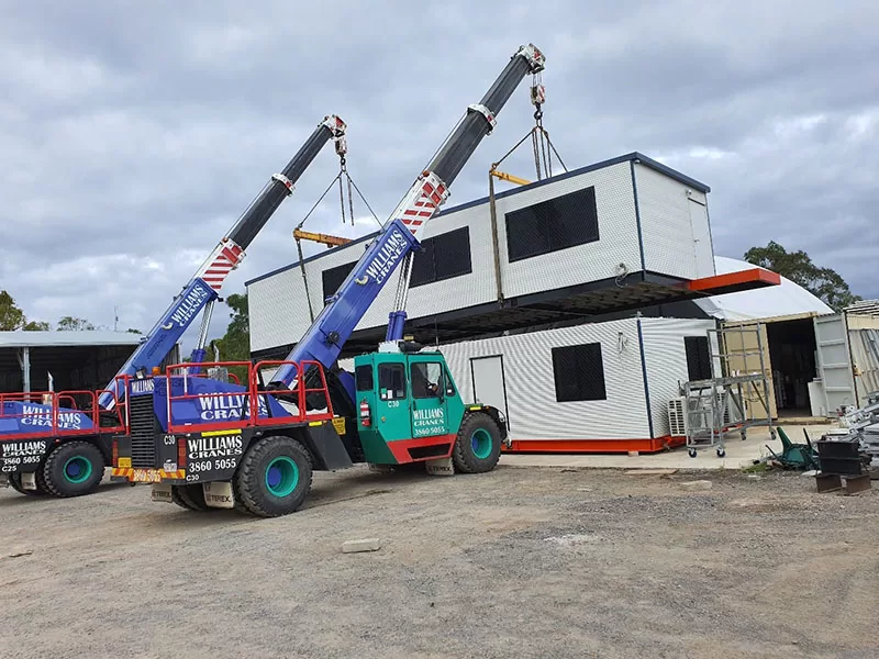 custom built buildings being put together